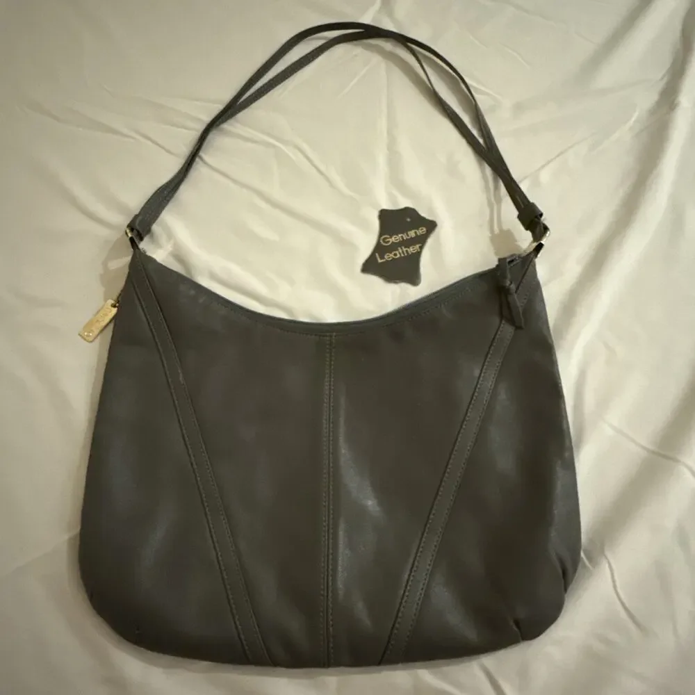 Vintage Capezio Genuine Leather Gray Shoulder Hobo Bag – Made in Korea